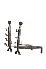 Solid Pair Andiron For Open Fire