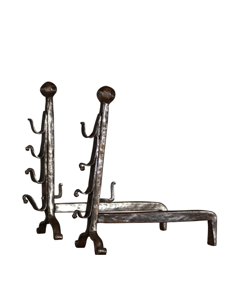 Solid Pair Andiron For Open Fire