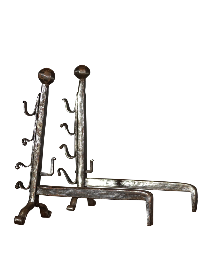 Solid Pair Andiron For Open Fire