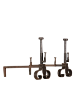 19th Century Pair Andiron In Wrought Iron