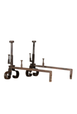 19th Century Pair Andiron In Wrought Iron