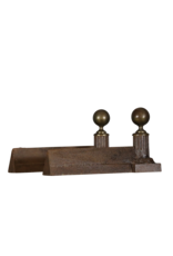 19th Century Pair Andiron With Brass