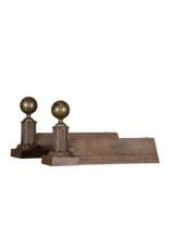 19th Century Pair Andiron With Brass