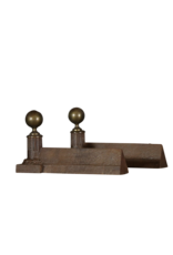 19th Century Pair Andiron With Brass