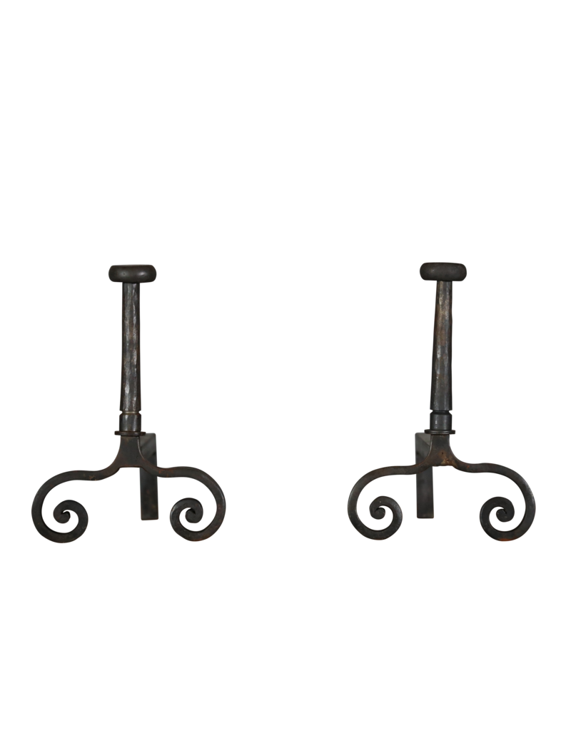 Maison Leon Van den Bogaert Vintage Pair Andiron — 37,5 cm High