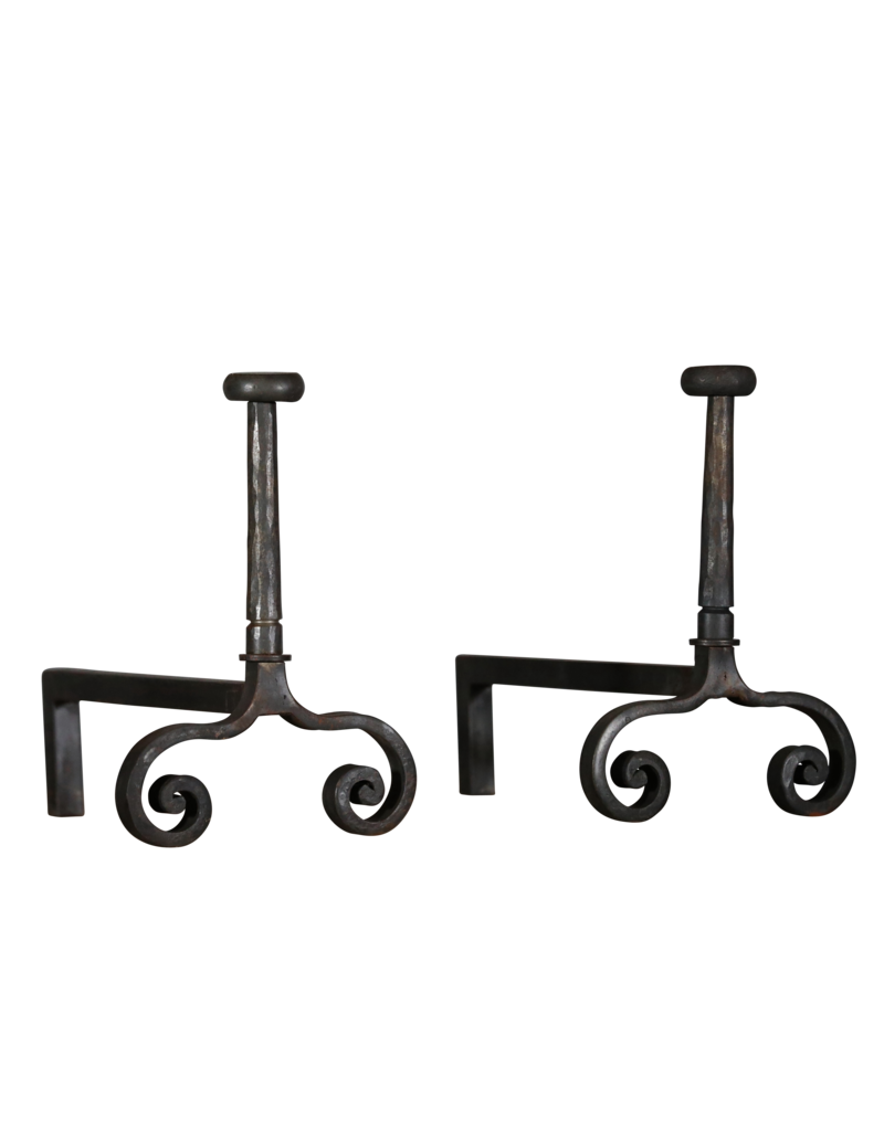 Maison Leon Van den Bogaert Vintage Pair Andiron — 37,5 cm High
