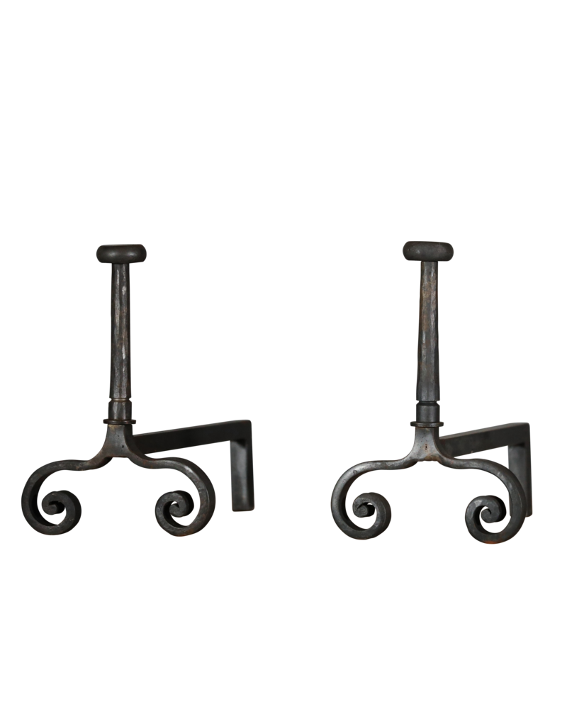 Maison Leon Van den Bogaert Vintage Pair Andiron — 37,5 cm High