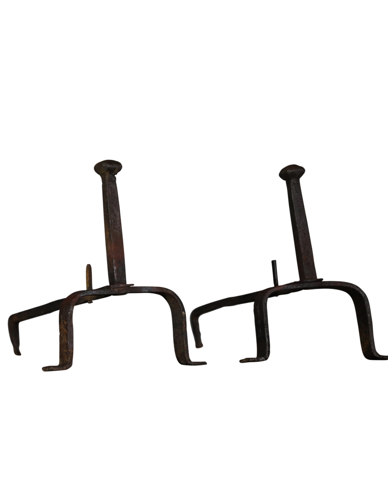 French Rustic Wrought Iron Fireplace Tools