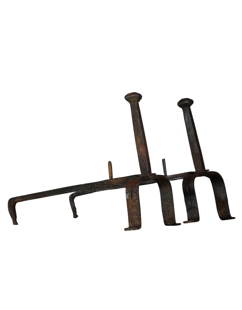 Herramientas de chimenea de hierro forjado rústico francés