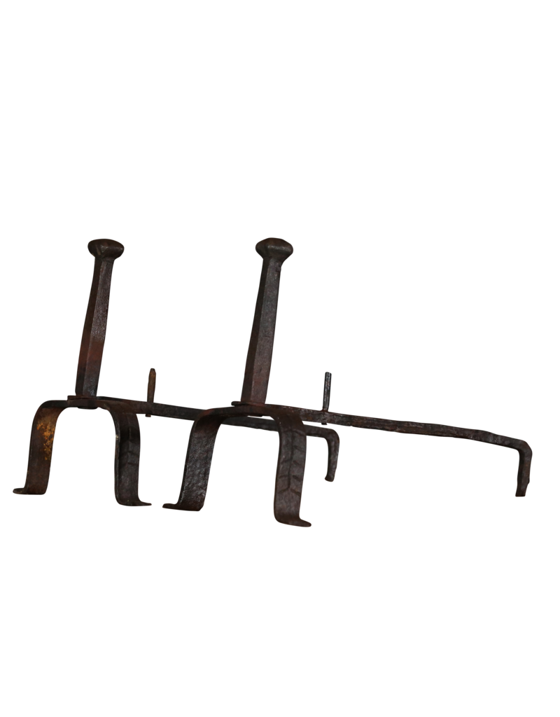 French Rustic Wrought Iron Fireplace Tools