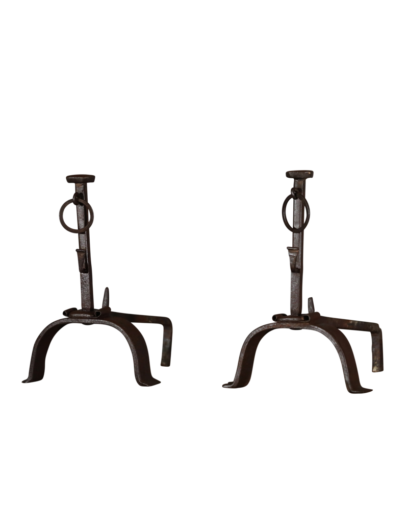 Maison Leon Van den Bogaert Paire de chenêts 19e siècle
