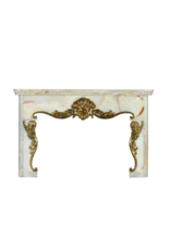 Abondant Onyx Fireplace Surround With Angels