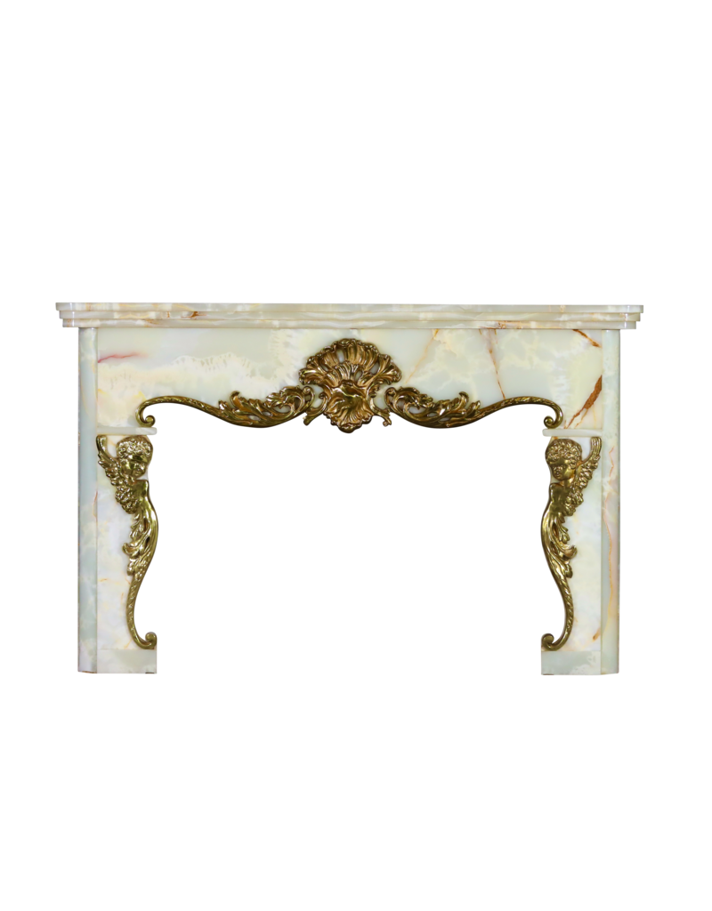 Maison Leon Van den Bogaert Cheminée Ancienne En Onyx Abondant Aux Anges