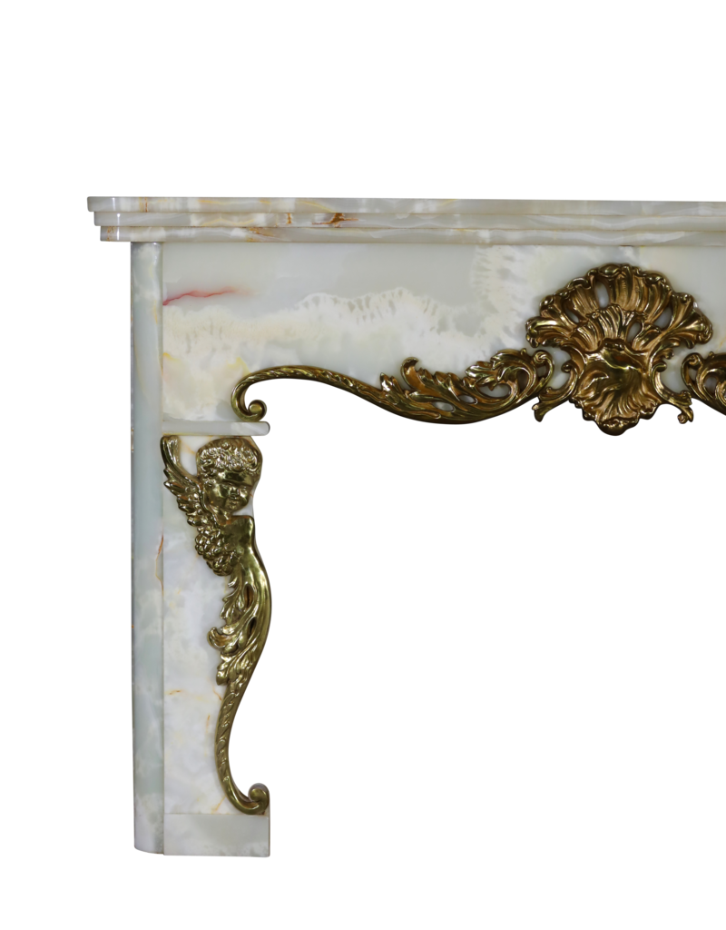 Maison Leon Van den Bogaert Cheminée Ancienne En Onyx Abondant Aux Anges