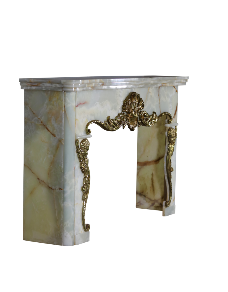 Abondant Onyx Fireplace Surround With Angels