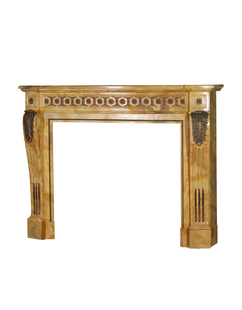 Maison Leon Van den Bogaert Cheminée Décorative En Marbre Jaune De Sienne Avec Bijouterie