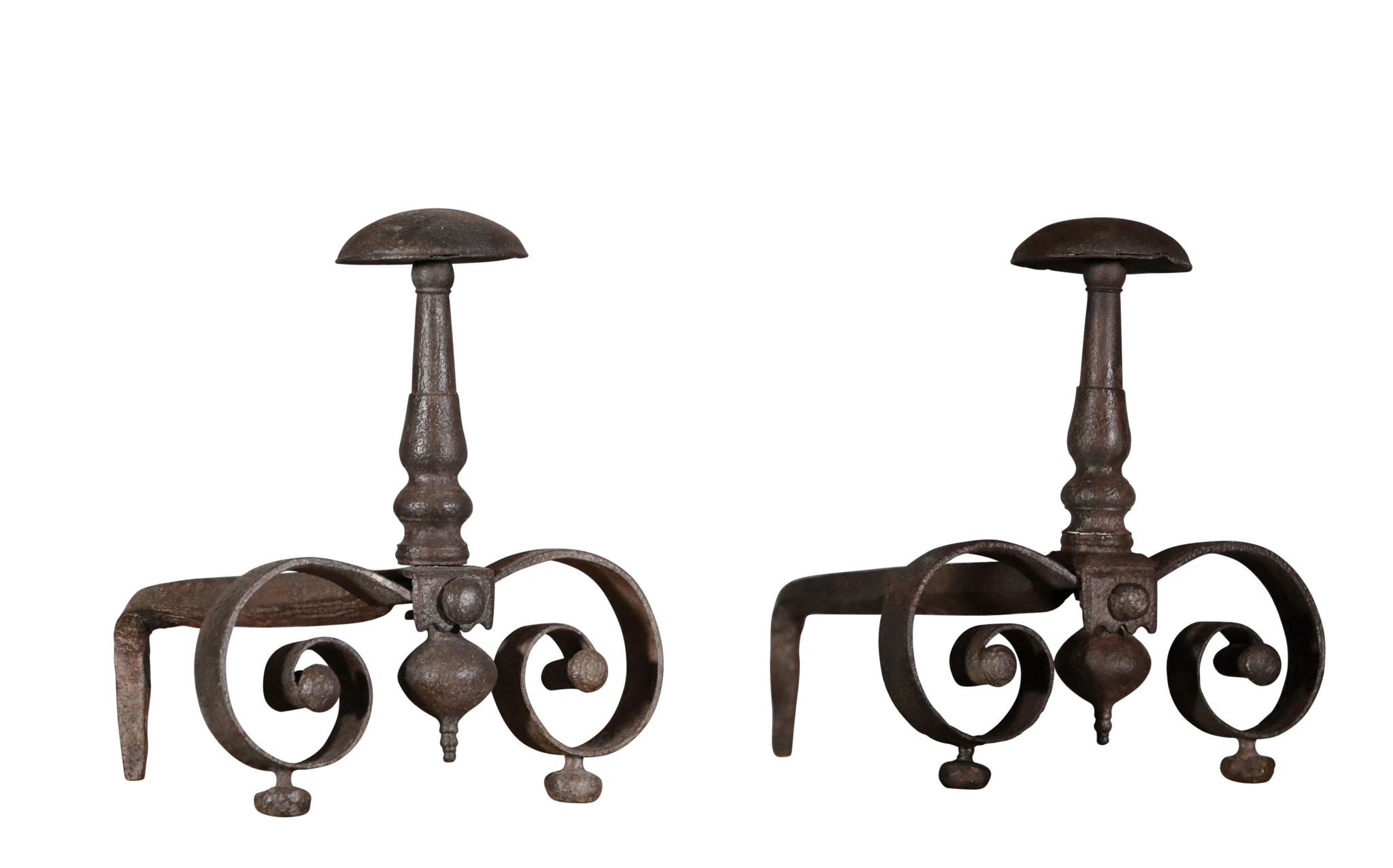 Chenets Anciens En Fonte – XIXe Siècle, Style Français, à Restaurer Ou Déco