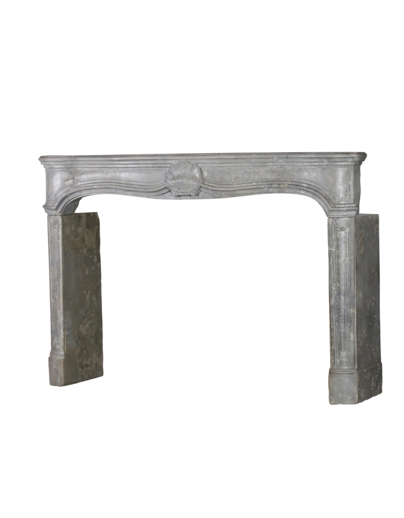 Naive French LXV Style Grey Stone Fireplace Surround