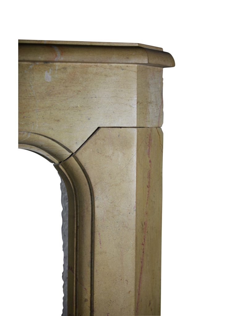 French Art Deco Period Stone Corner Fireplace Surround