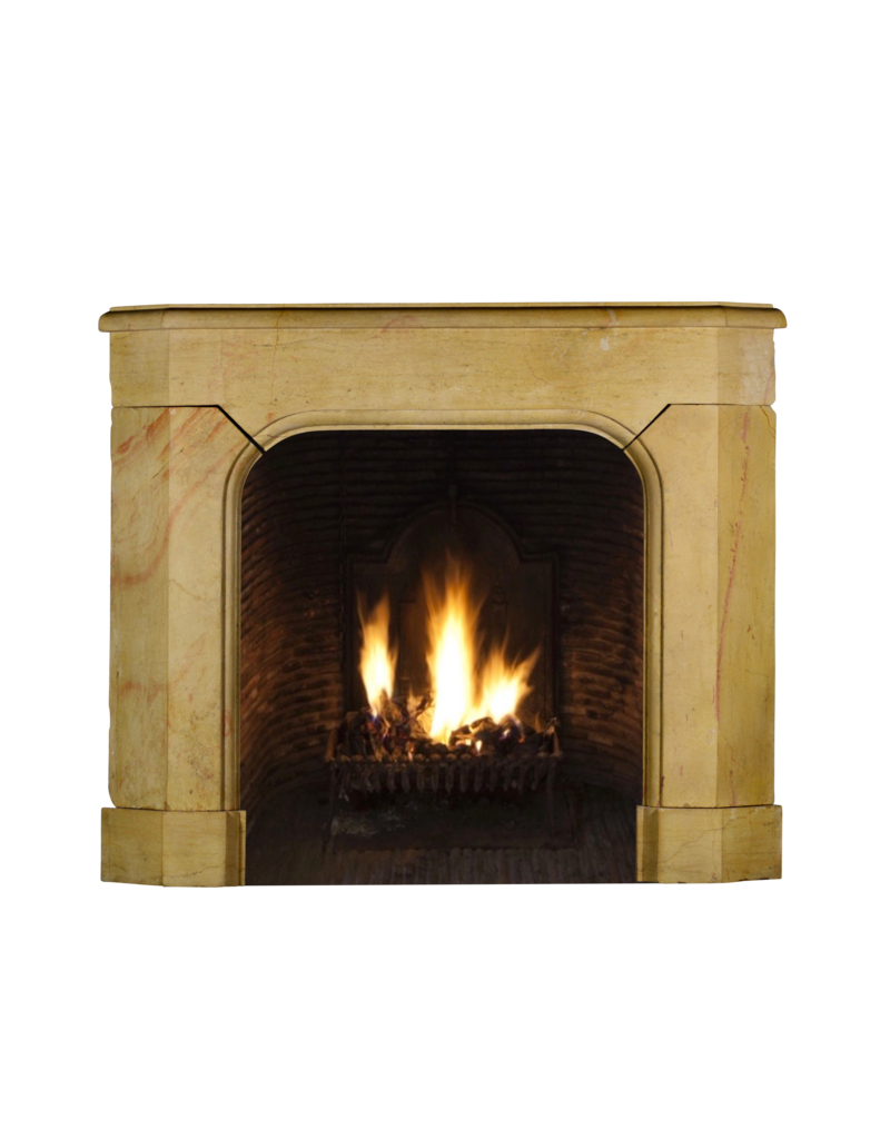 French Art Deco Period Stone Corner Fireplace Surround