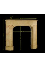 French Art Deco Period Stone Corner Fireplace Surround