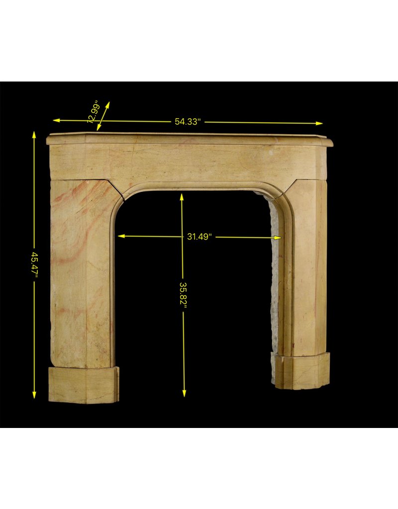 French Art Deco Period Stone Corner Fireplace Surround