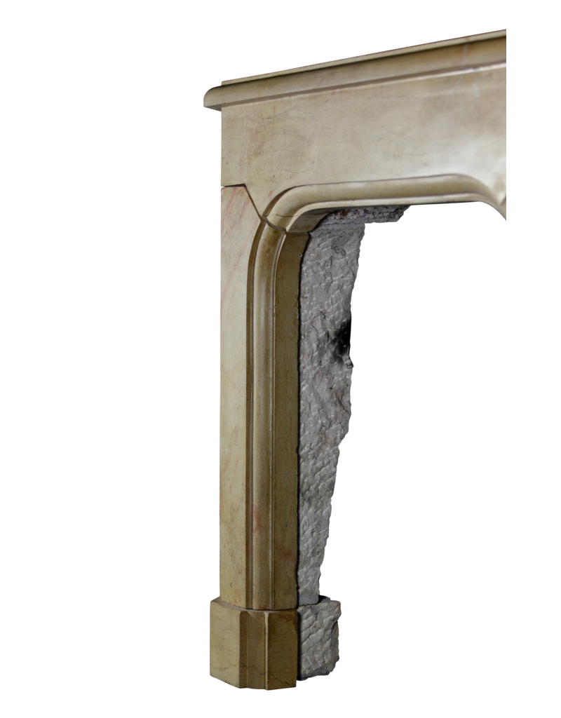 French Art Deco Period Stone Corner Fireplace Surround