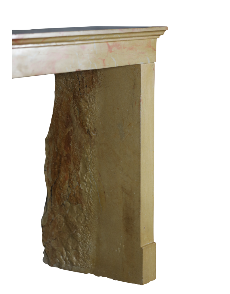 Timeless Bicolor Minimal Stone Fireplace Surround