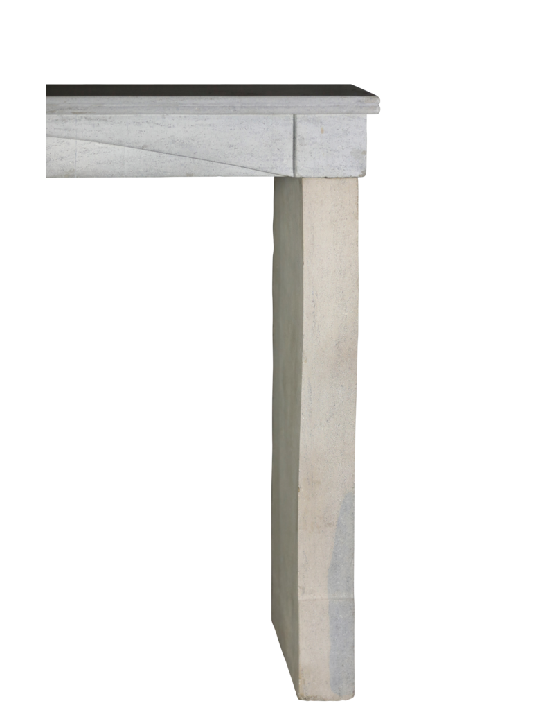 Simple French Bleu Bicolor Stone Fireplace