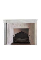 Simple French Bleu Stone Fireplace