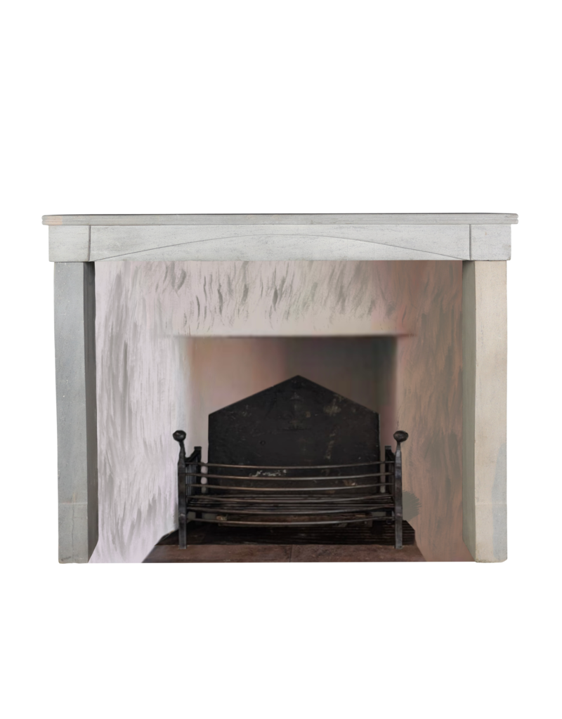 Simple French Bleu Stone Fireplace