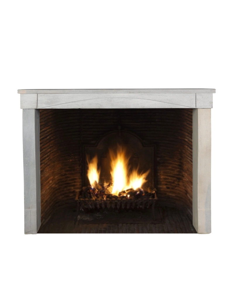 Simple French Bleu Bicolor Stone Fireplace