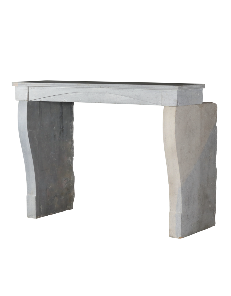 Simple French Bleu Bicolor Stone Fireplace