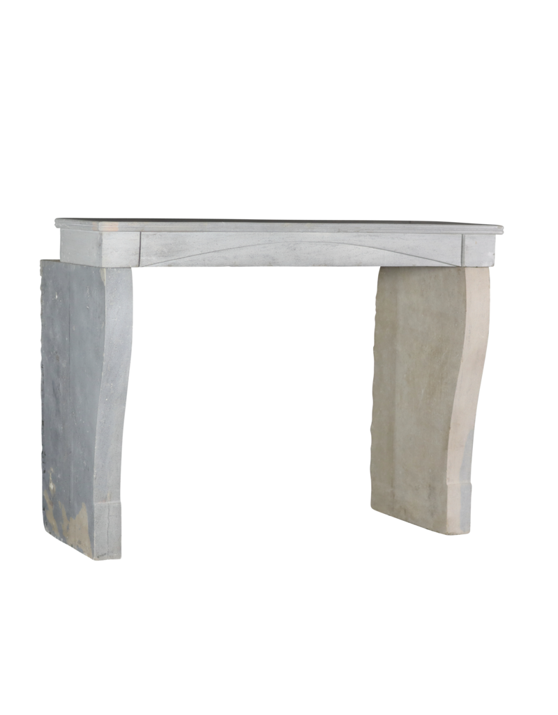 Simple French Bleu Bicolor Stone Fireplace