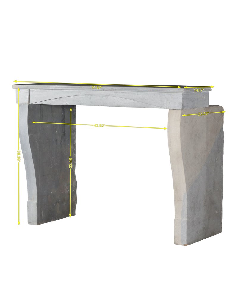 Simple French Bleu Bicolor Stone Fireplace