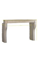 Französischer Sand-Beige Kalkstein-Kamin, 19. Jh., Burgund - Vintage