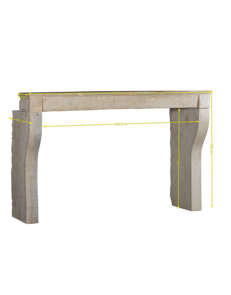 French Beige-Sand Limestone Fireplace Surround