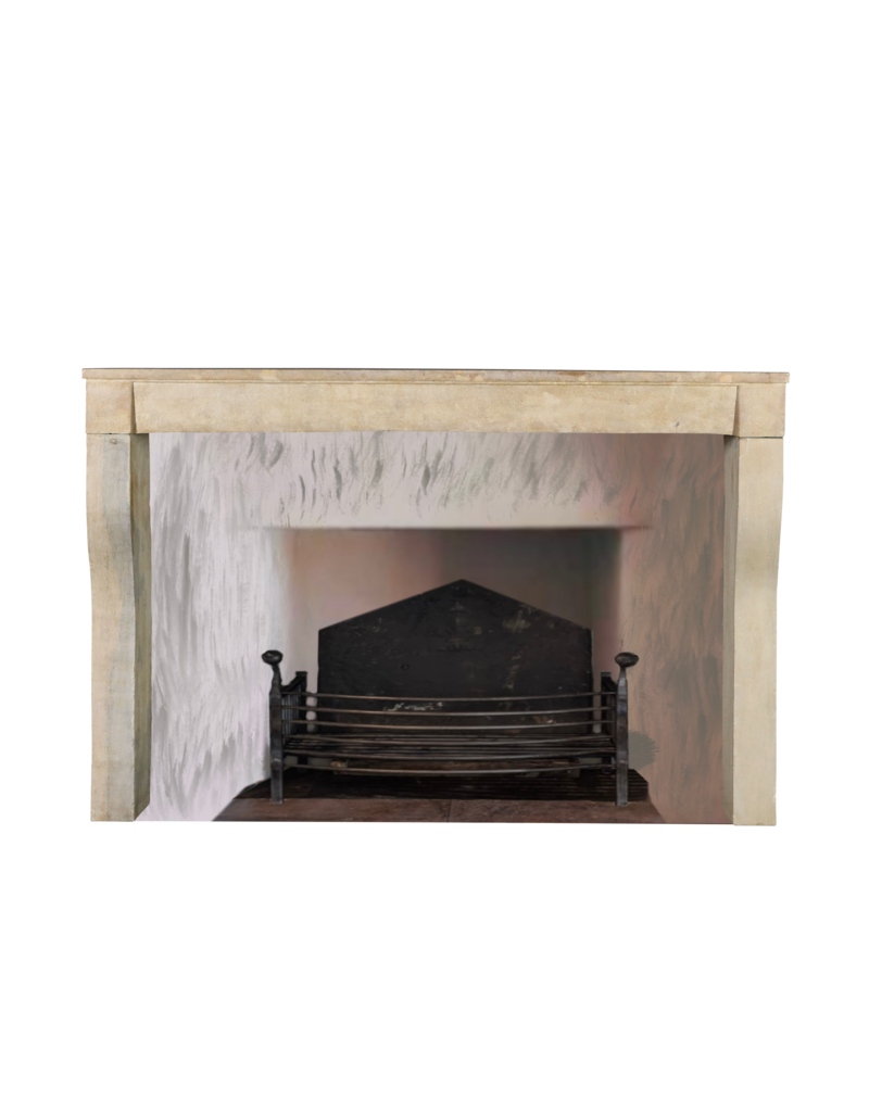 French Beige-Sand Limestone Fireplace Surround