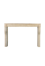 Französischer Sand-Beige Kalkstein-Kamin, 19. Jh., Burgund - Vintage