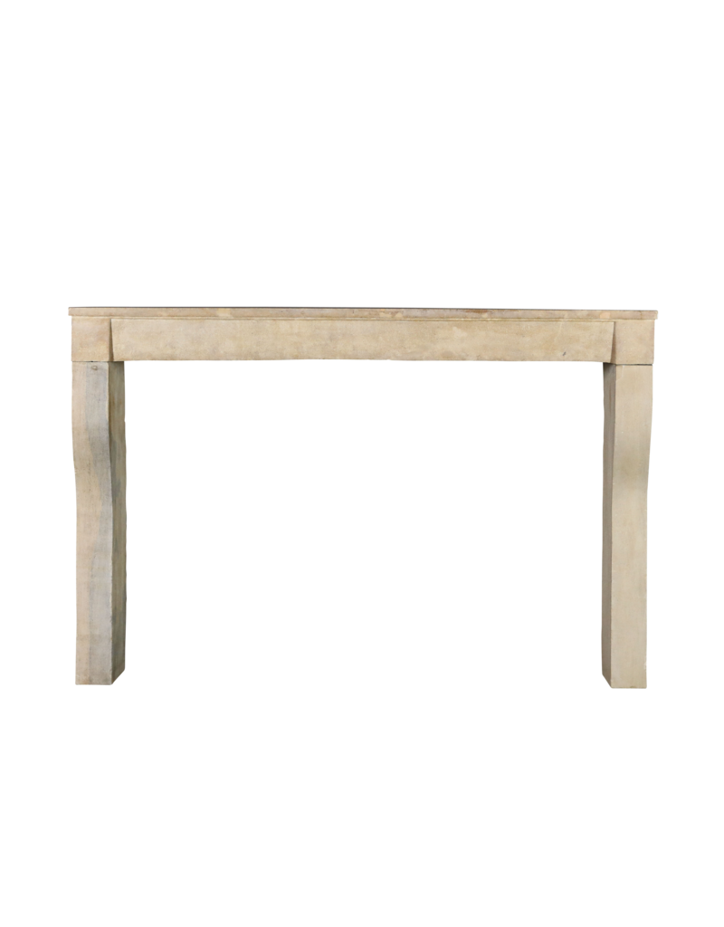Französischer Sand-Beige Kalkstein-Kamin, 19. Jh., Burgund - Vintage