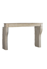 Französischer Sand-Beige Kalkstein-Kamin, 19. Jh., Burgund - Vintage