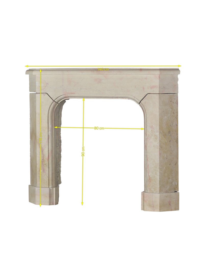 French Art Deco Period Stone Corner Fireplace Surround