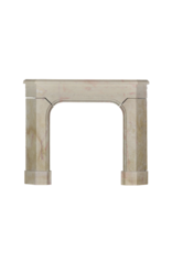 French Art Deco Period Stone Corner Fireplace Surround