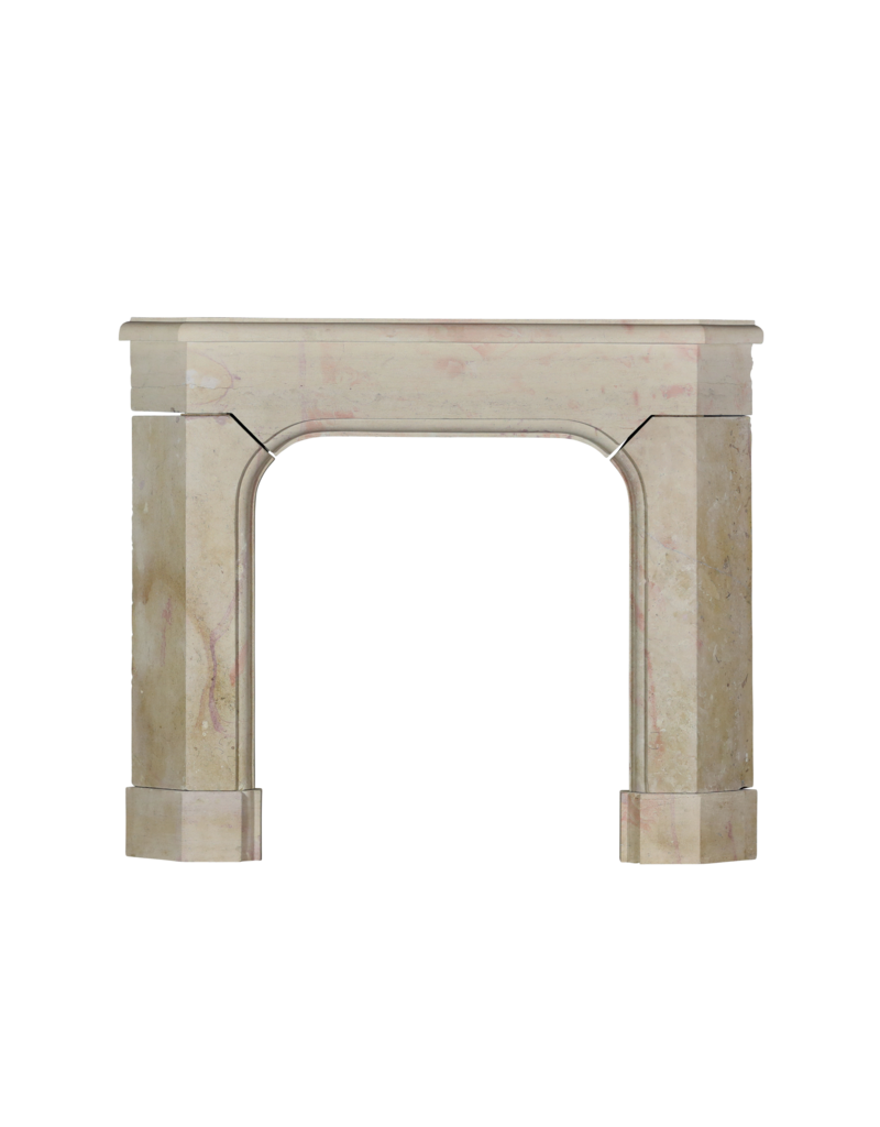 French Art Deco Period Stone Corner Fireplace Surround