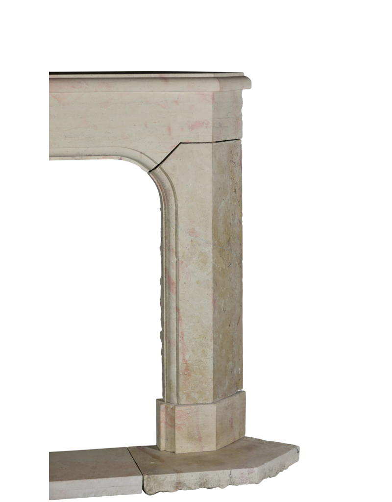 French Art Deco Period Stone Corner Fireplace Surround