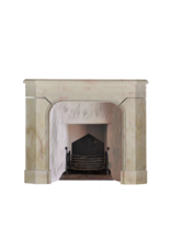 French Art Deco Period Stone Corner Fireplace Surround