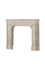 French Art Deco Period Stone Corner Fireplace Surround