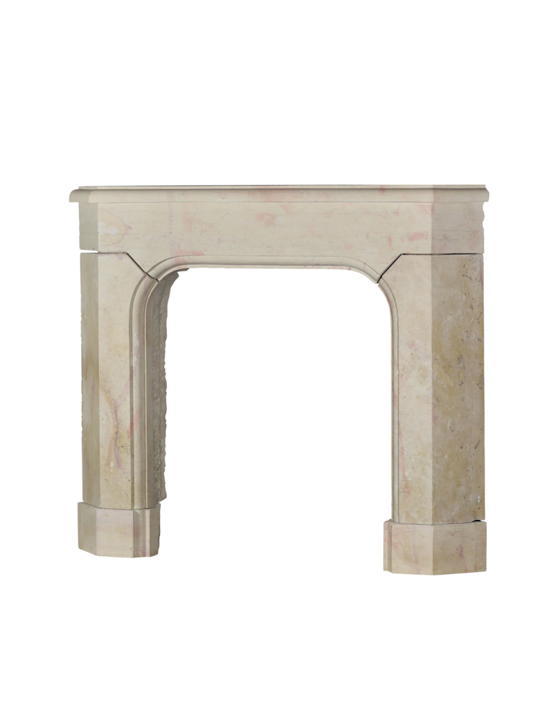 French Art Deco Period Stone Corner Fireplace Surround