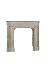 French Art Deco Period Stone Corner Fireplace Surround