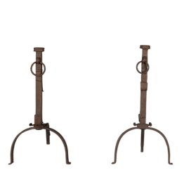 Solid Rustic Pair Andiron